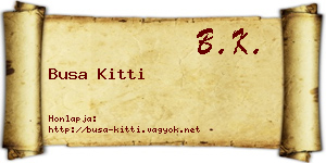 Busa Kitti névjegykártya