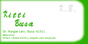 kitti busa business card